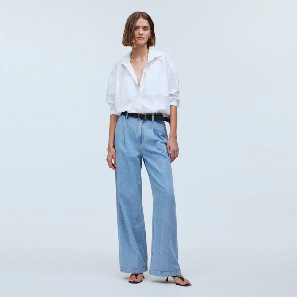 The Harlow Wide-Leg Jean: Airy Denim Edition Madewell medium denim